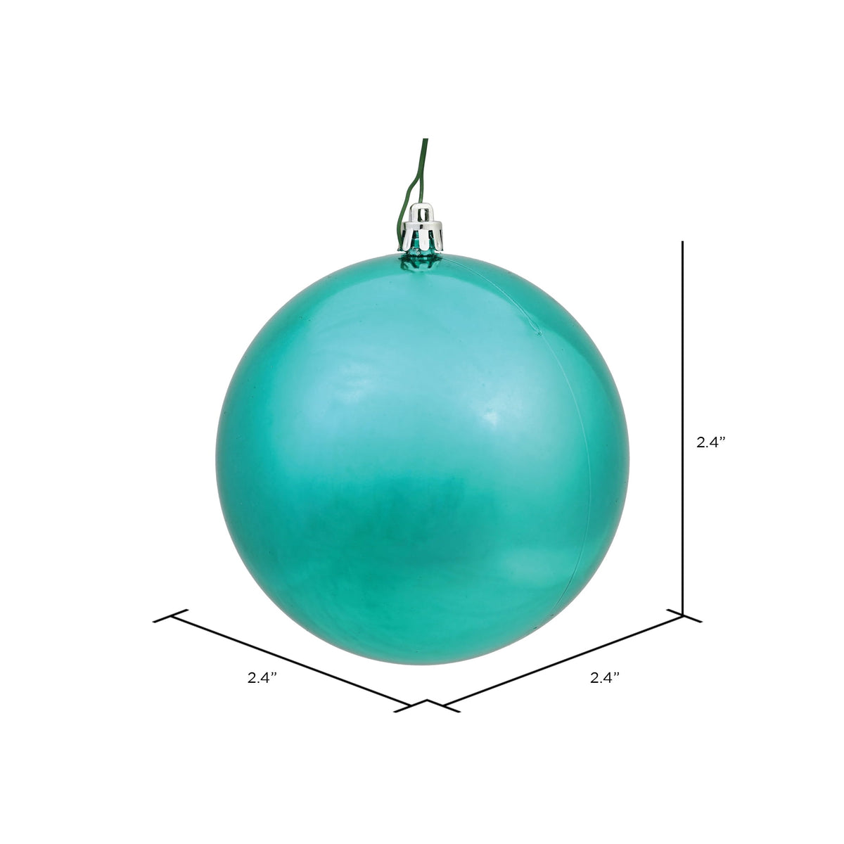 Vickerman 2.4" Christmas Ornament Ball, Silver Shiny Finish, Shatterproof Plastic, UV Resistant, Holiday Christmas Tree Decoration, 24 Pack
