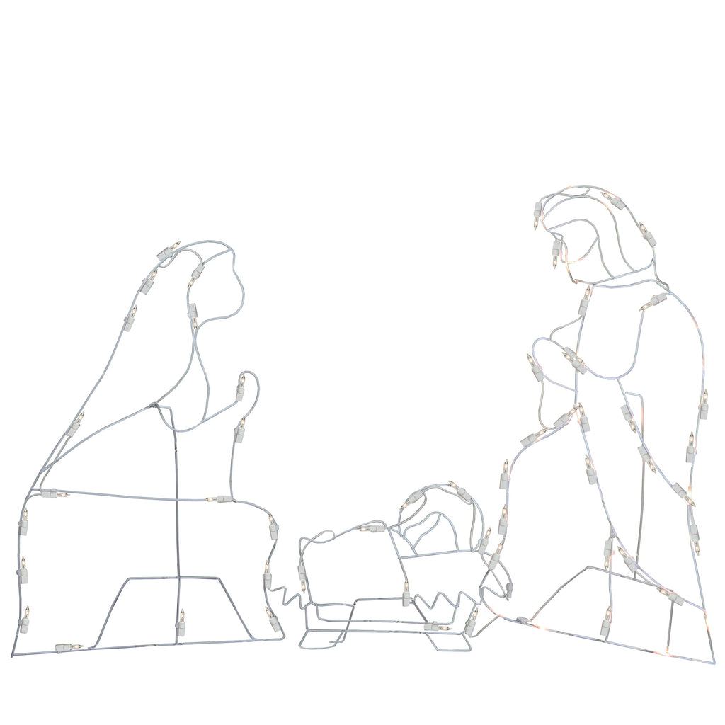 3-Piece Lighted Holy Family Nativity Scene Outdoor Christmas Decoration Set