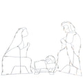 3-Piece Lighted Holy Family Nativity Scene Outdoor Christmas Decoration Set