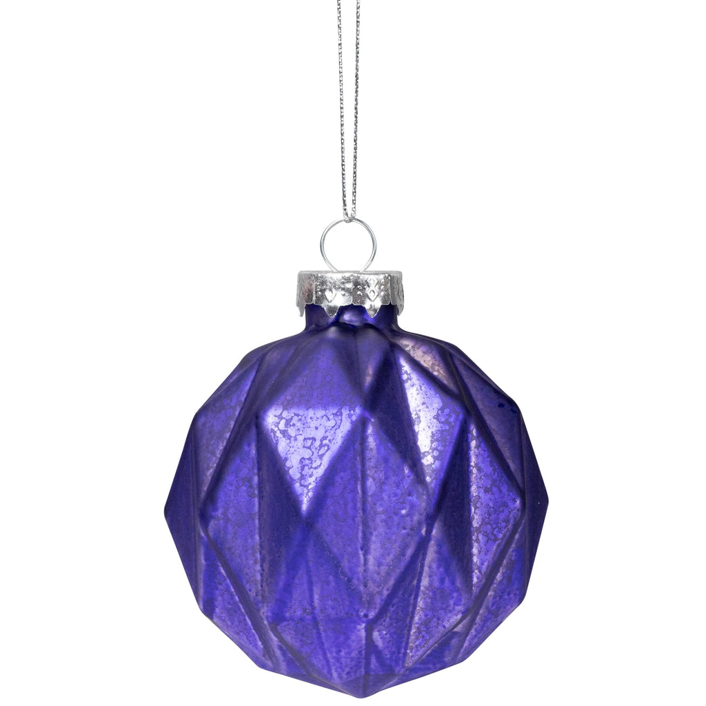 Northlight Multi Finish Ball and Onion Christmas Ornaments - 3.25" - Royal Blue and Purple - Set of