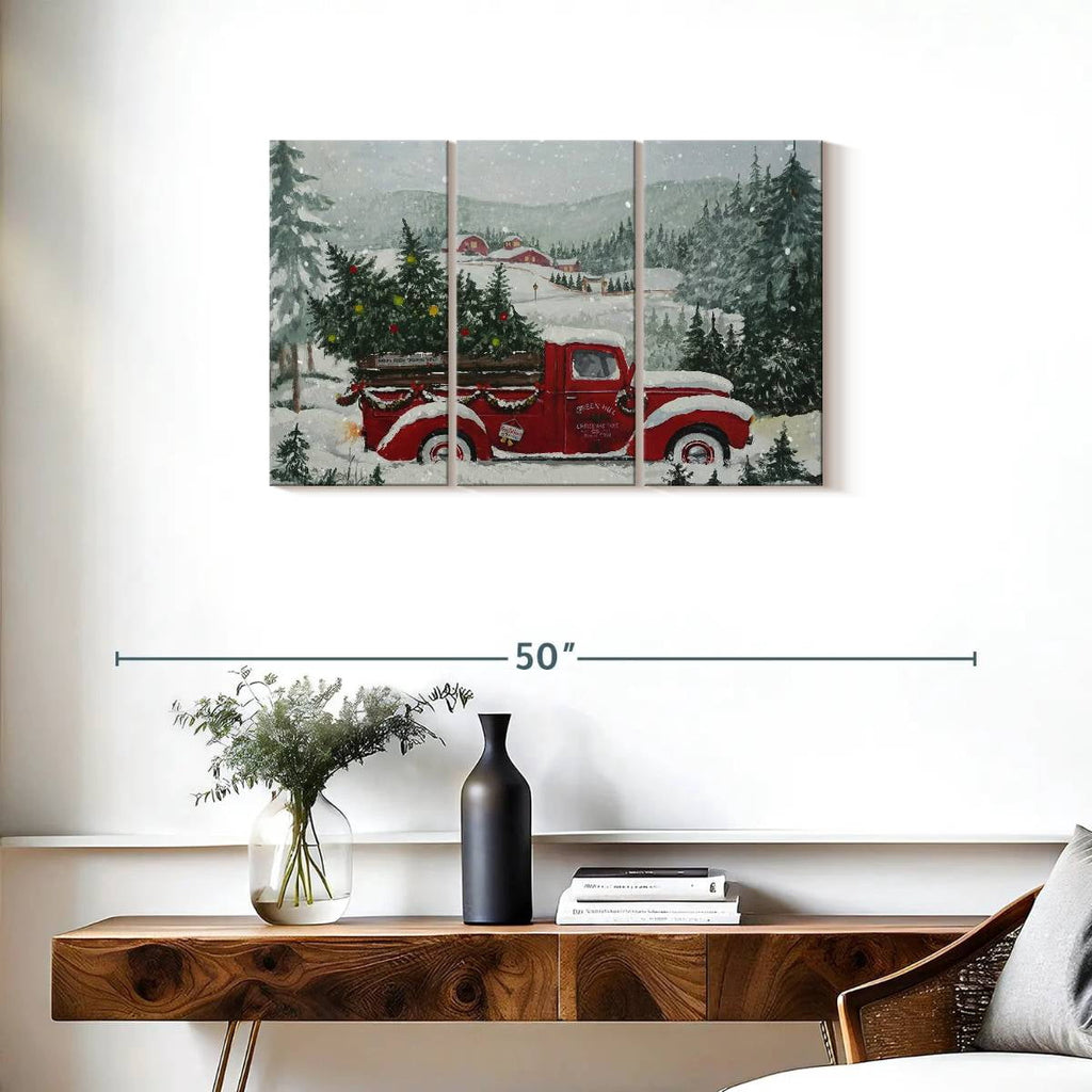 Elephant Stock Moonlit Skaters Wall Art - Horizontal Multi Panel Canvas - Living Room Wall Decor - Holiday Multi Panel - Blue And White Decor By Marilyn Dunlap - 74" x 48"