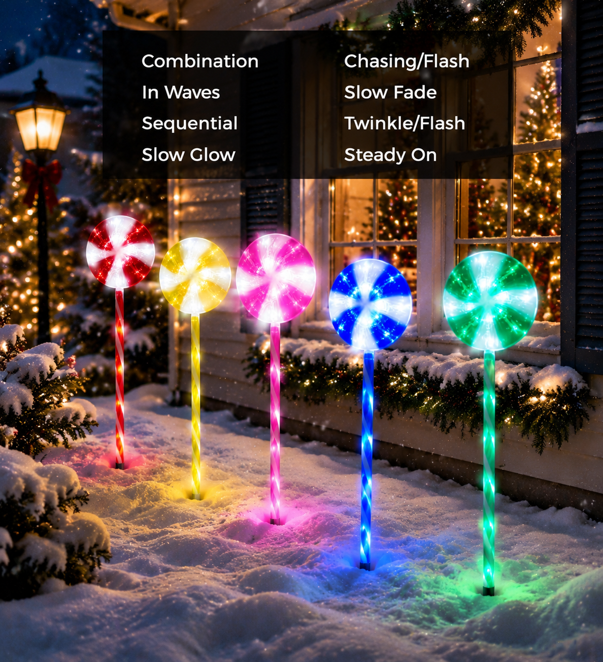 2 Pack Solar Powered Christmas Tree Lights, Outdoor Holiday Decor with 40 Bright LEDs, Waterproof Xmas Garden Decorations for Pathway, Yard, Grave and Lawn