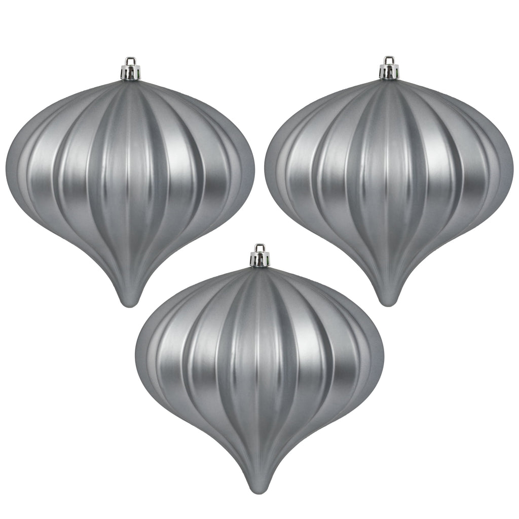 Vickerman 5.7" Burnished Orange Matte Onion Christmas Ornament, UV treated, Set of 3