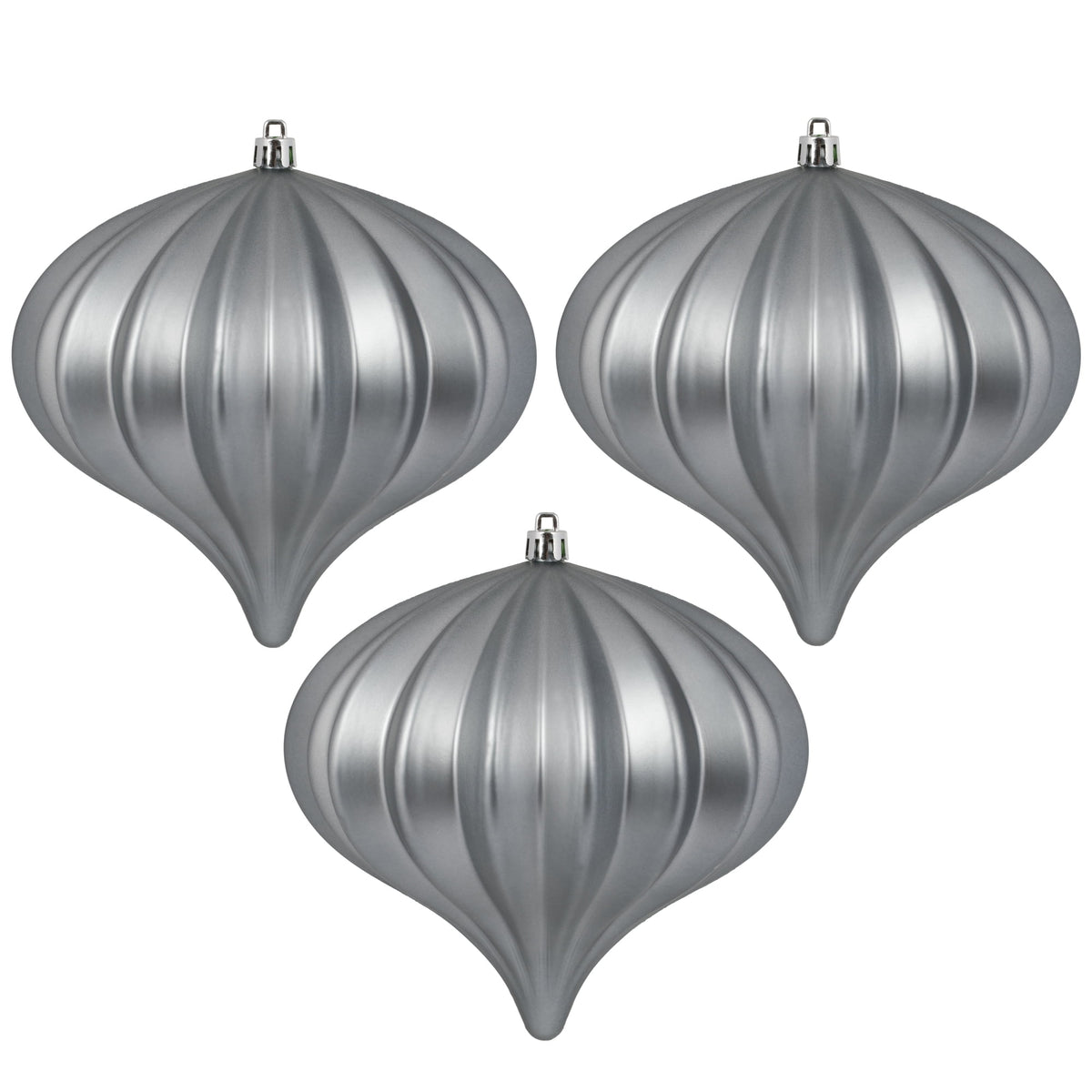 Vickerman 5.7" Burnished Orange Matte Onion Christmas Ornament, UV treated, Set of 3