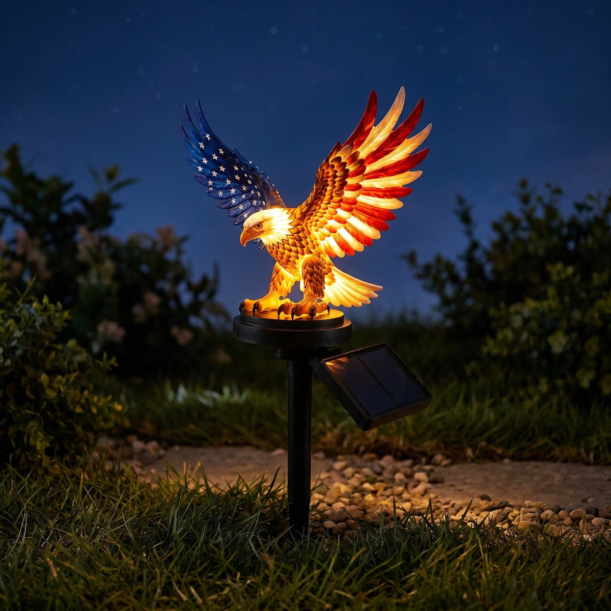 Clearance! 250th Anniversary Solar Garden Lights, Patriotic Eagle Decor for Yard, Solar Powered Stake Light for 4th of July Halloween, Christmas Pathway Walkway, 1 Pack