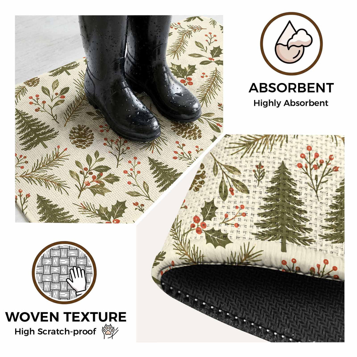 Red Truck Christmas Washable Area Rugs for Living Room Bedroom, Large Non Slip Indoor Floor Carpet Absorbent Xmas Tree Gnomes Navy Blue Snowflake Door Mat Rugs for Bathroom Entryway 63"x90.6"