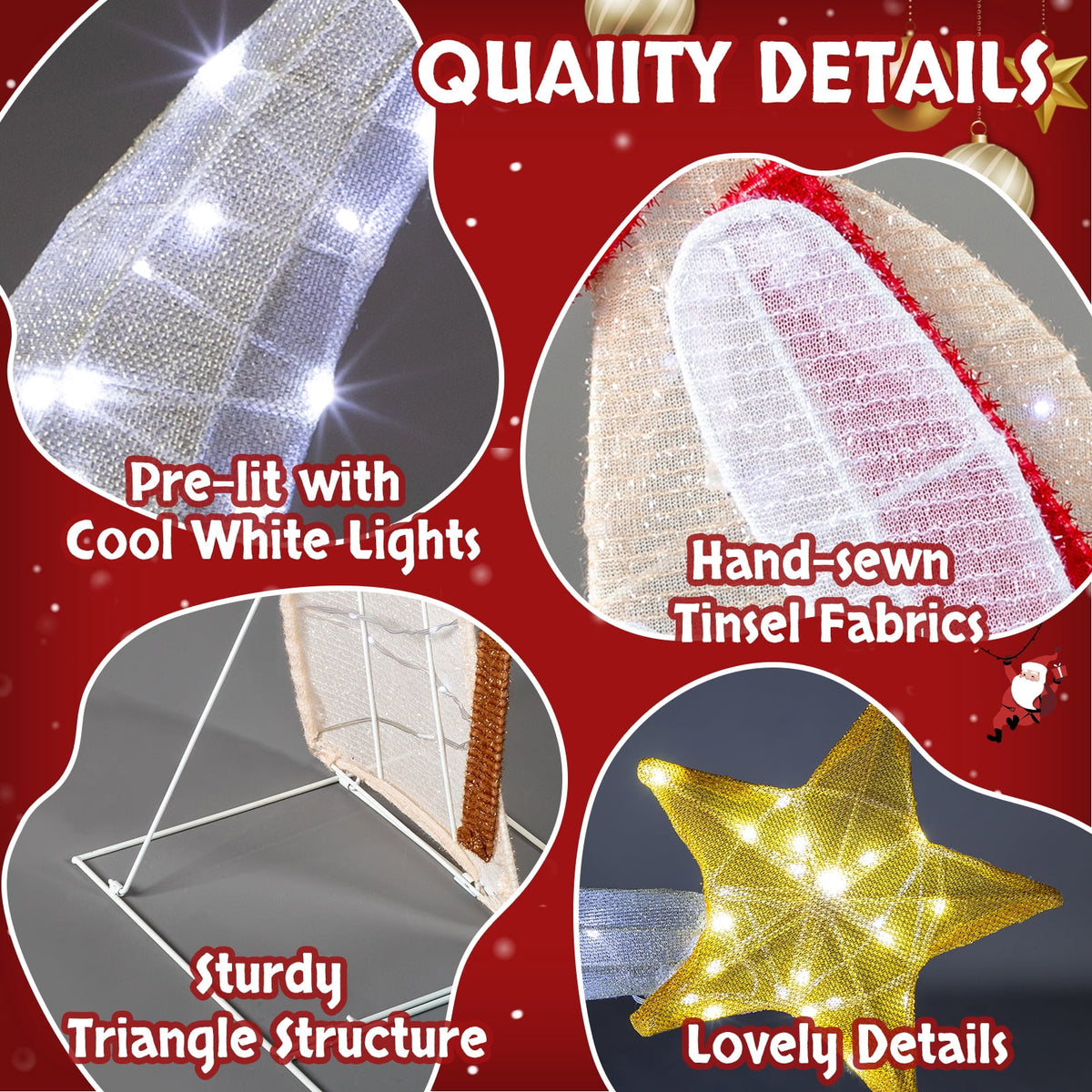 Zimtown 4ft Outdoor Nativity Scene Christmas Lighted Nativity Jesus Decoration w/170 LED
