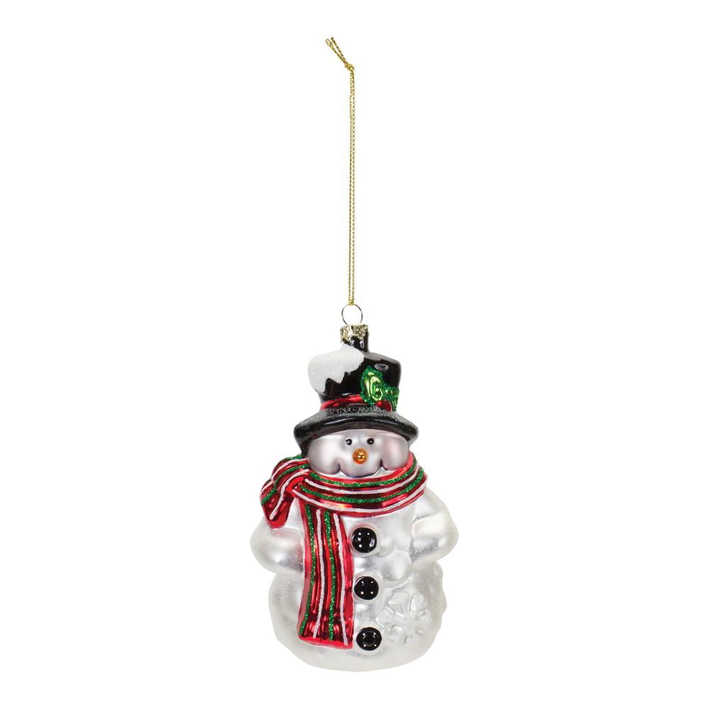Melrose 86560 Snowman Ornament, 5.25-inch Height, Glass