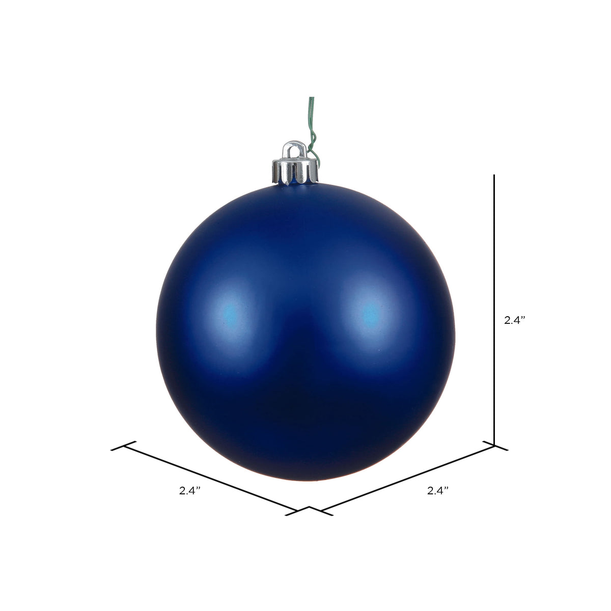 Vickerman 2.4" Christmas Ornament Ball, Silver Shiny Finish, Shatterproof Plastic, UV Resistant, Holiday Christmas Tree Decoration, 24 Pack