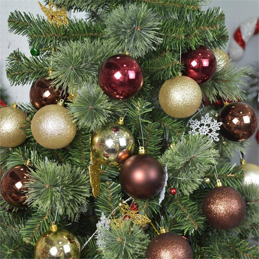 Jeco 50 Piece Shatterproof Plastic Christmas Ornament Set in Brown/ Gold/ Red