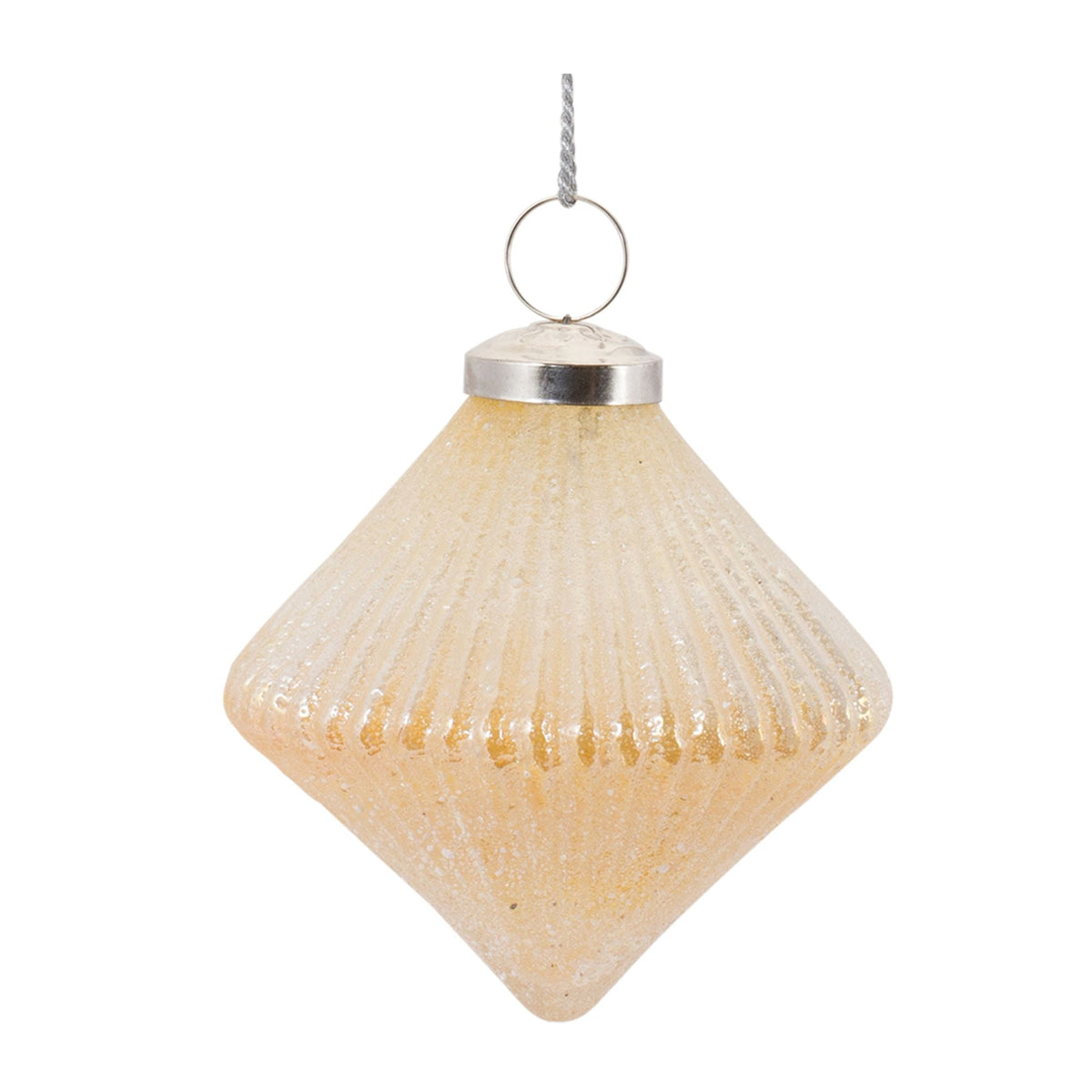 Melrose International Ribbed Glass Ornament (Set of 6)