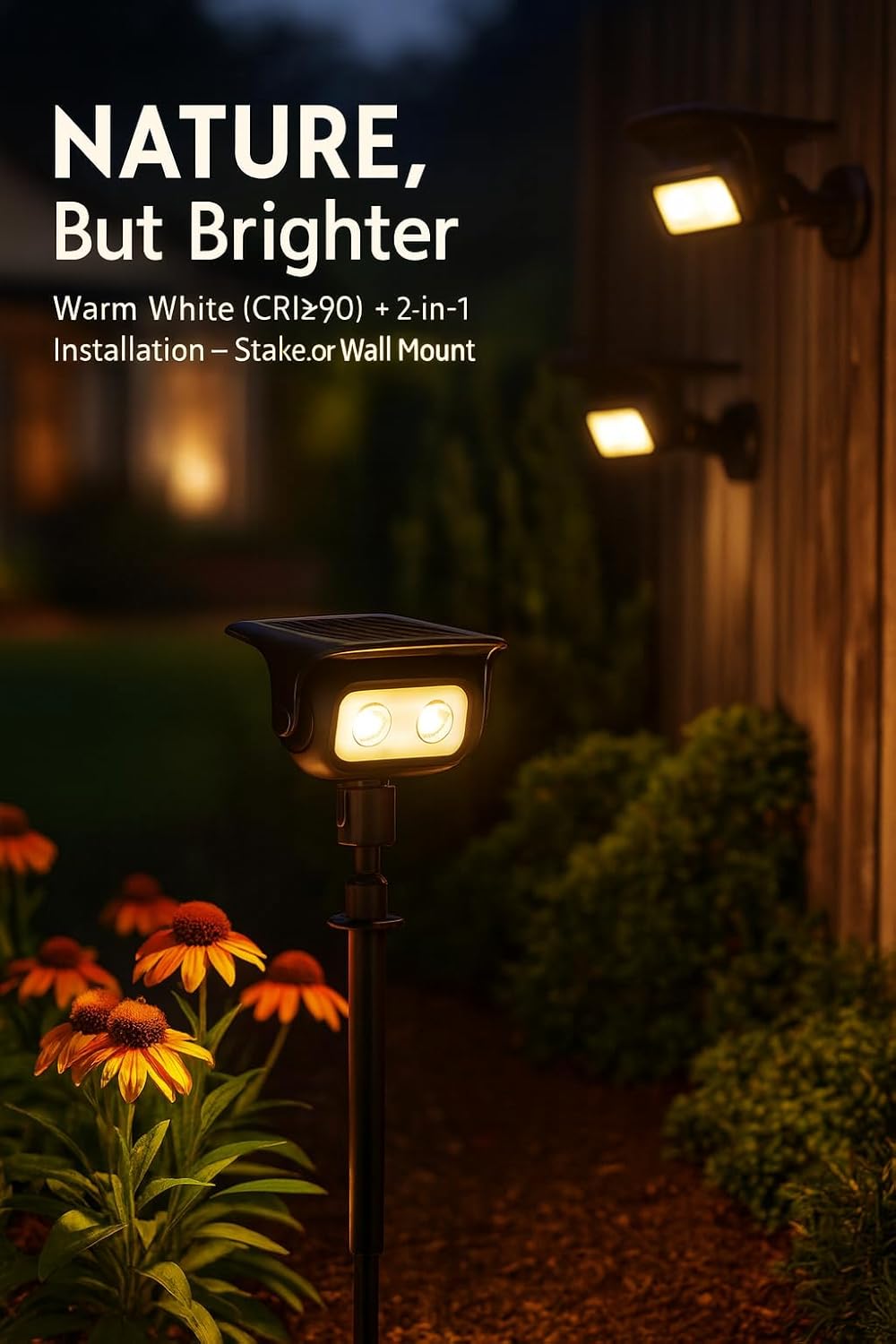 Indmird 1 pack Solar Path Lights, IP67 Waterproof for Garden Pathway Walkway Yard Lawn Decorative Landscape Lighting(Warm)