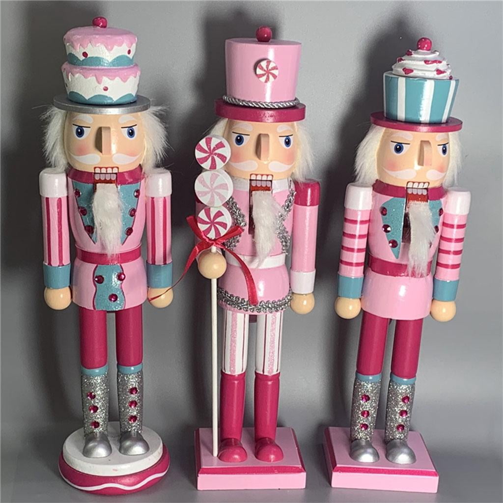 QSTDGVPW 3pcs 14" Nutcracker Solider Figures Puppet Doll Home Christmas Doll Ornament