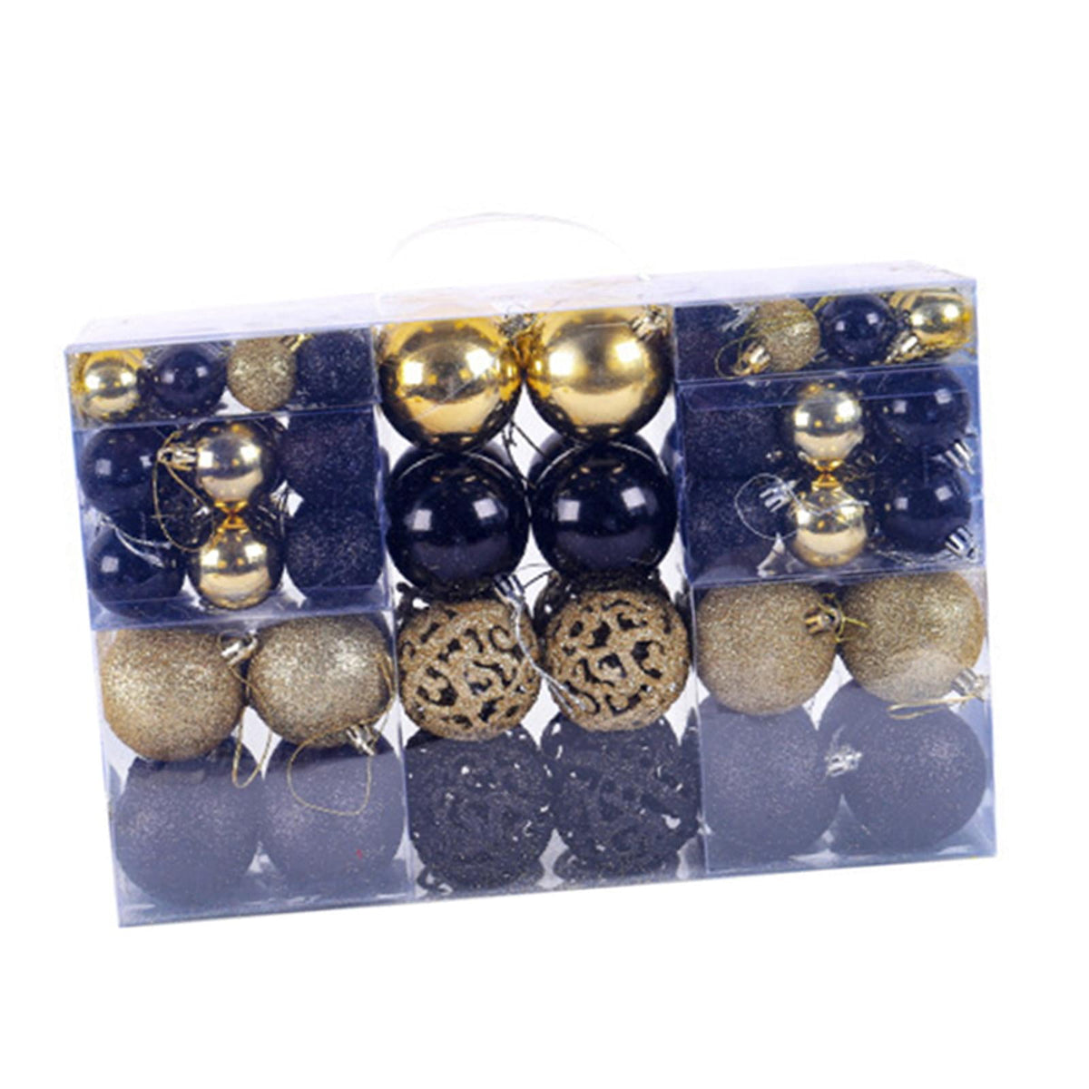 100 Pieces Christmas Balls Ornaments Pendants for Holiday Wreath Celebration Black and Gold