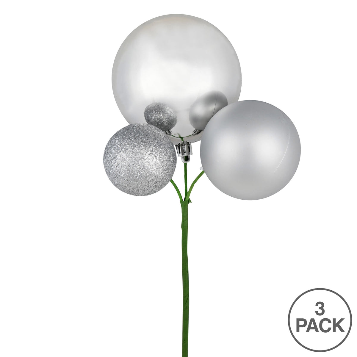 Vickerman 18" Honey Gold Orn Pick 3 per Bag. Features shiny, matte and glitter ornaments.