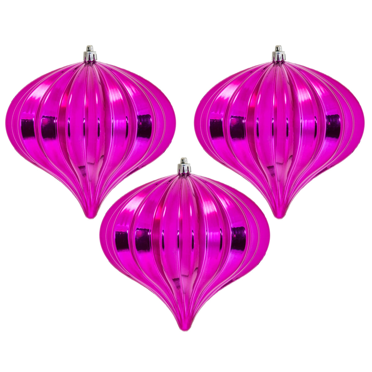 Vickerman 5.7" Burnished Orange Matte Onion Christmas Ornament, UV treated, Set of 3