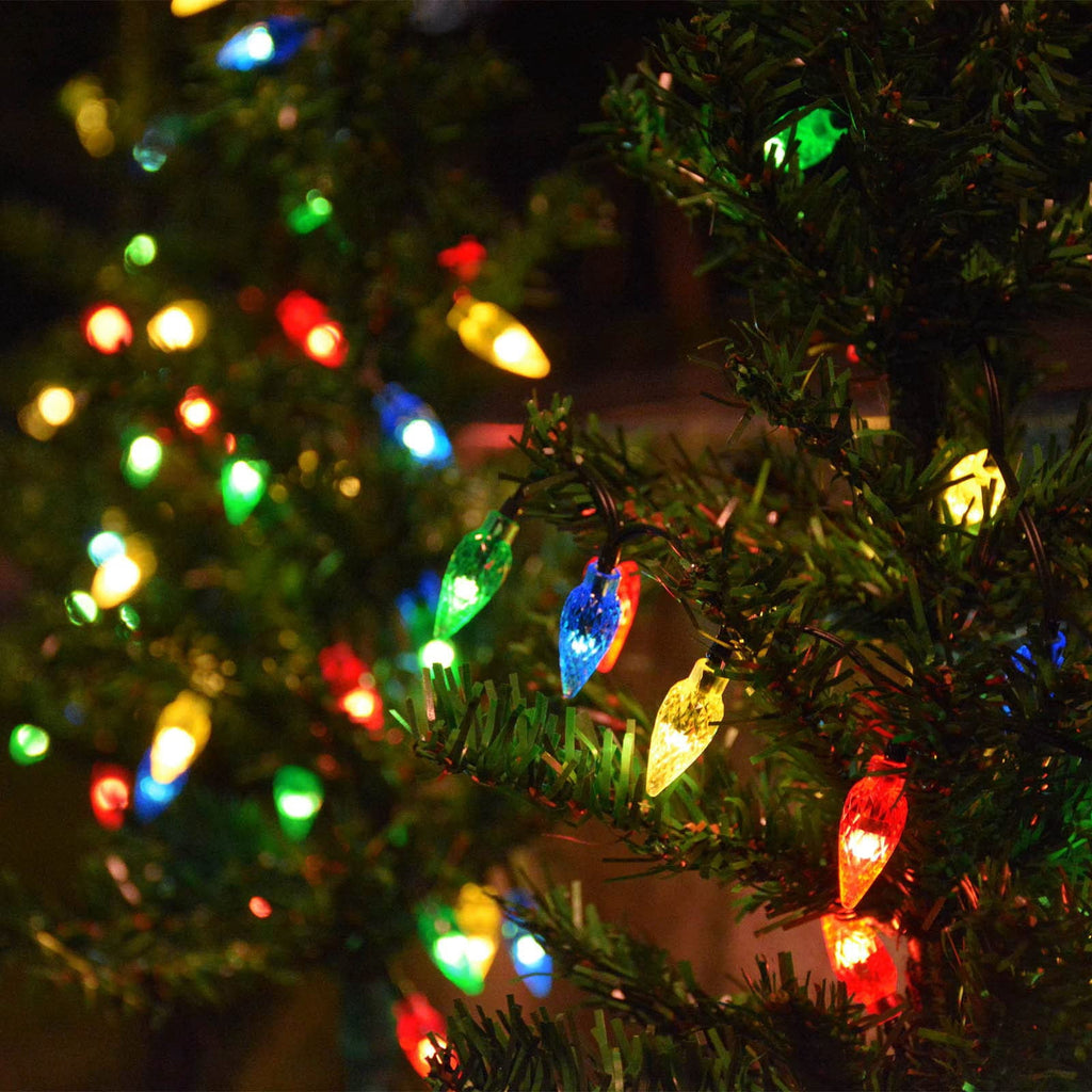 COCOBELA 4 Set Solar Christmas Tree 80pcs Multicolor LED Christmas Lights for Outdoor Christmas Decorations,Solar Powered Prelit Small Christmas Tree for Outside Pathway Garden Yard Decor