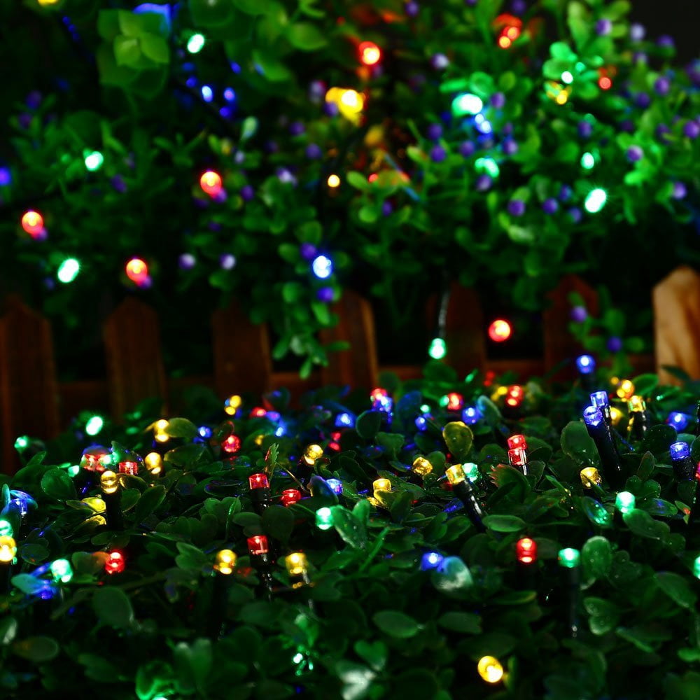 Somnr Christmas Lights Solar String Lights 72ft 200 LED Fairy Lights 8 Modes Ambiance Lighting for Outdoor Patio Lawn Landscape Garden Home Wedding (MultiColor)
