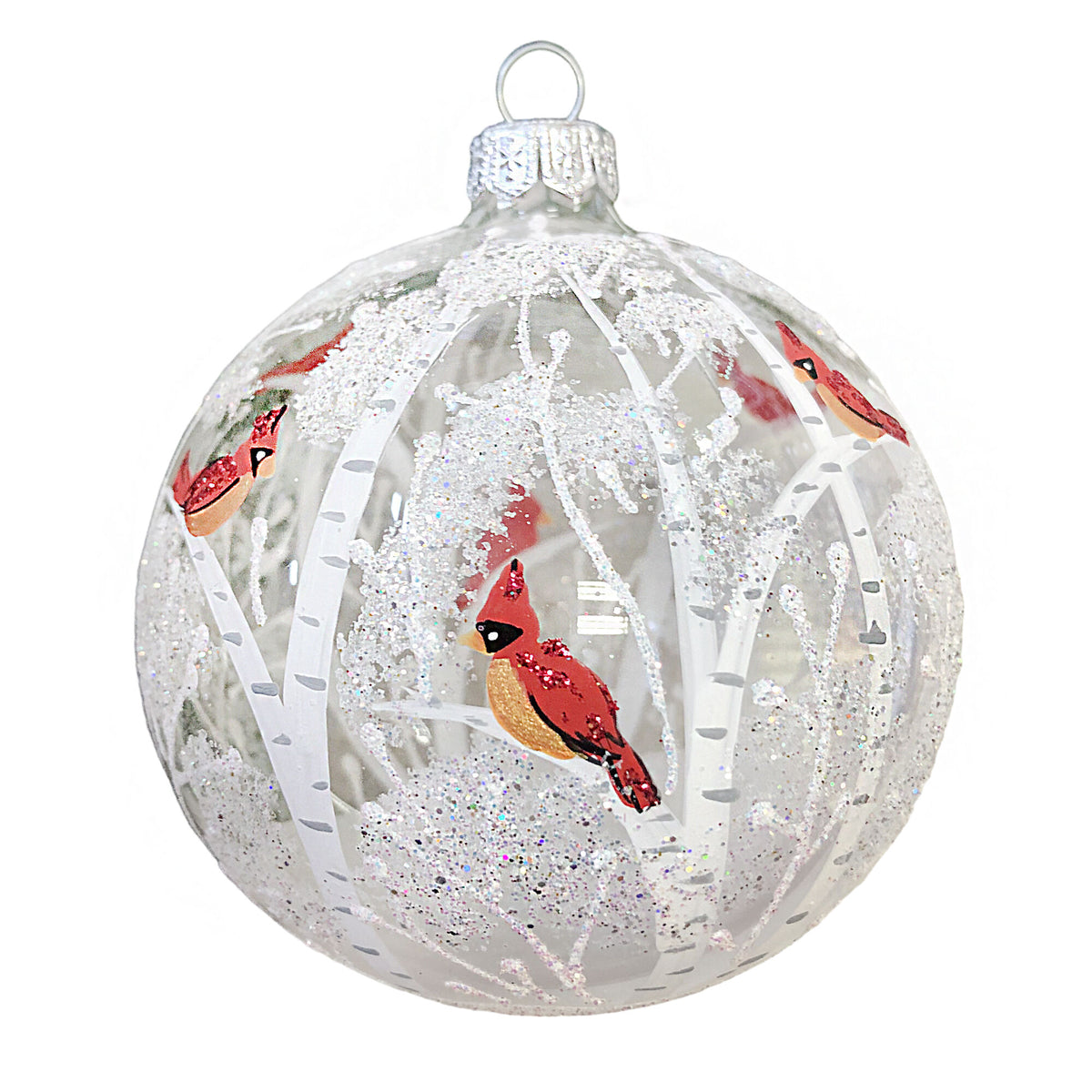 STPgoods Vintage Lanterns Glass Christmas Ball Ornament Set 2 Pcs 3.94" Hand-Painted Christmas Tree Ornaments Christmas Tree Hanging Decoration, Blue Pink