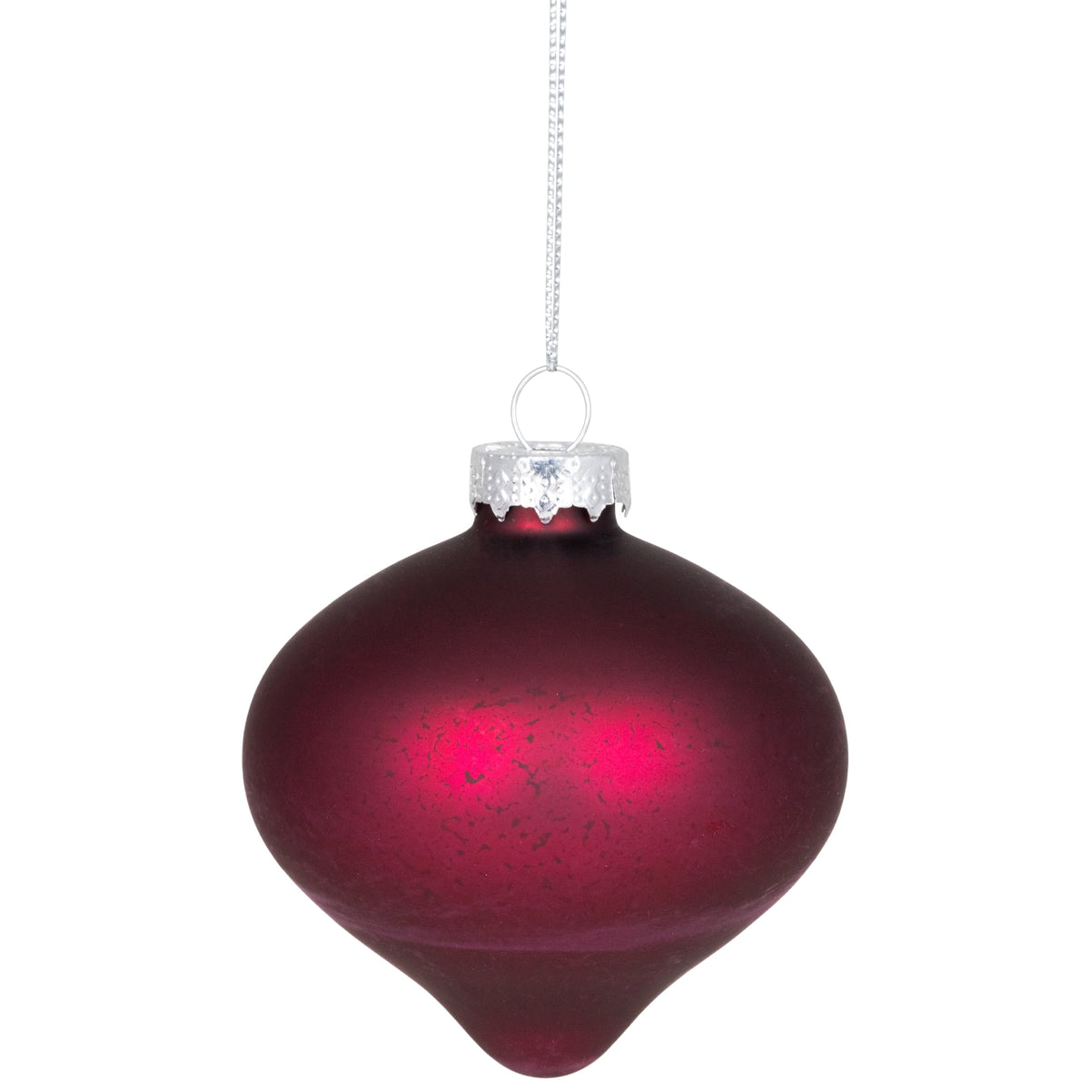 Finial and Glass Ball Christmas Ornaments - Burgundy and Purple - Set of 9