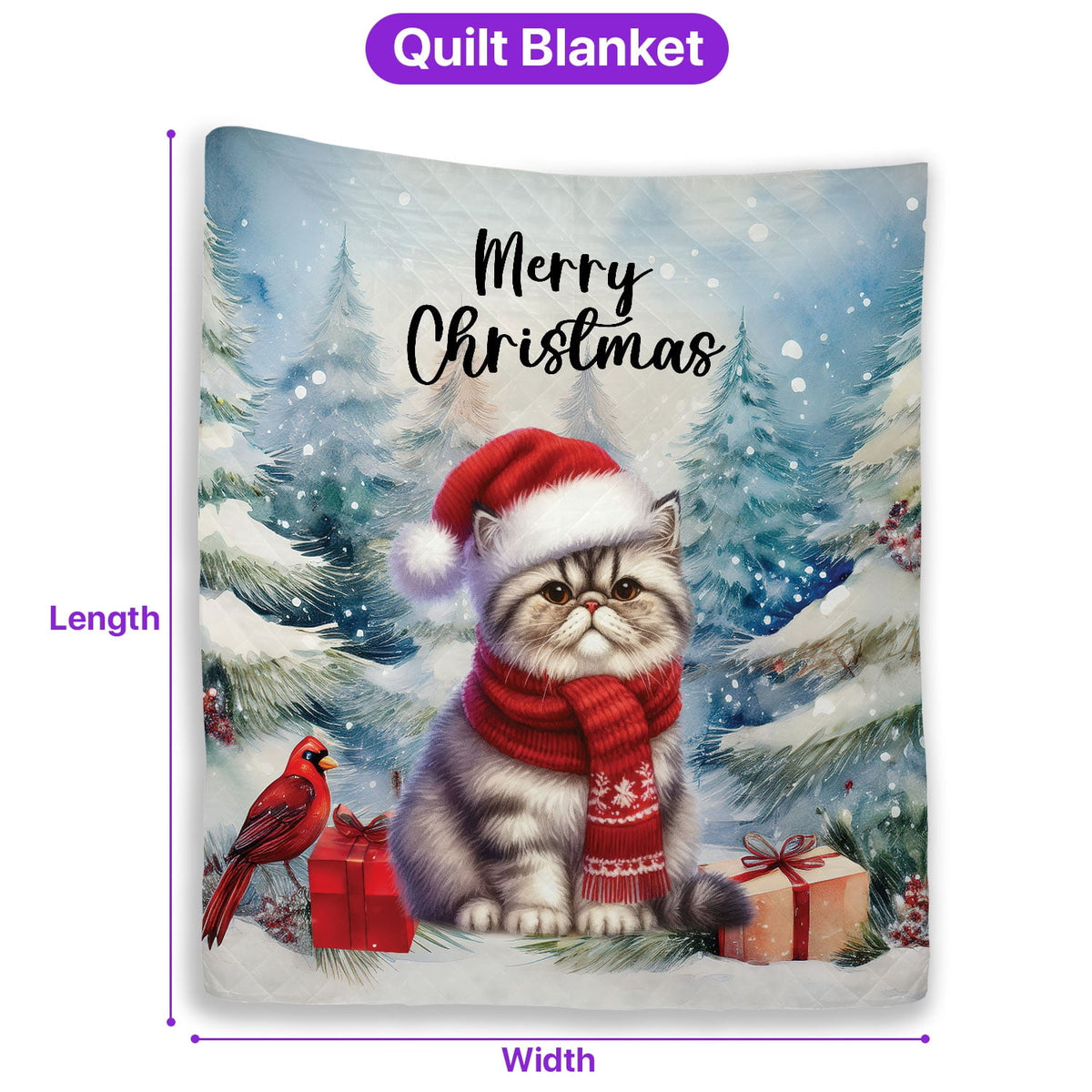 Merry Christmas Sphynx Enjoys Catmas Winter Xmas Holiday Quilt Bedding Set Cat Lover Kitten Owner Gifts Idea 1 Blanket Bed Cover 2 Pillowcases - 02022