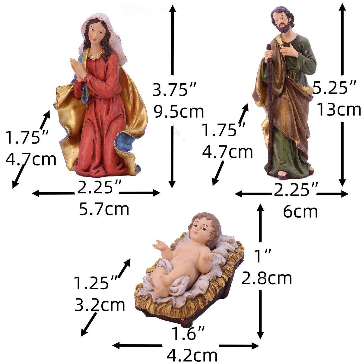Zayton Nativity Set Christmas Nativity Scene Indoor 11 Piece 5 Inch Figures Holidays Décor Stable Birthday Gift