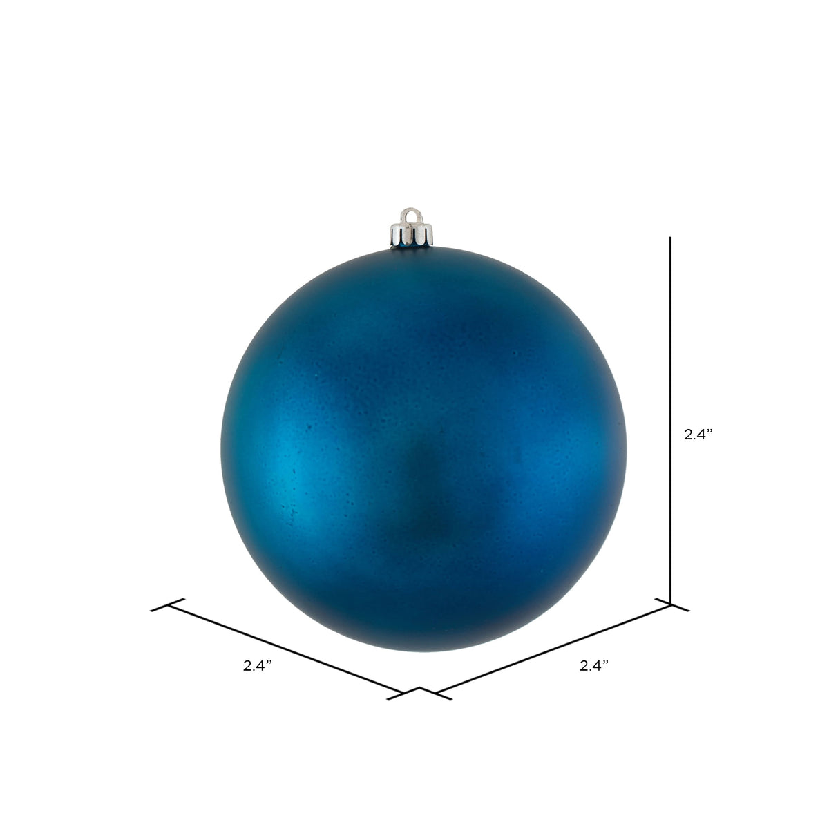 Vickerman 2.4" Christmas Ornament Ball, Silver Shiny Finish, Shatterproof Plastic, UV Resistant, Holiday Christmas Tree Decoration, 24 Pack