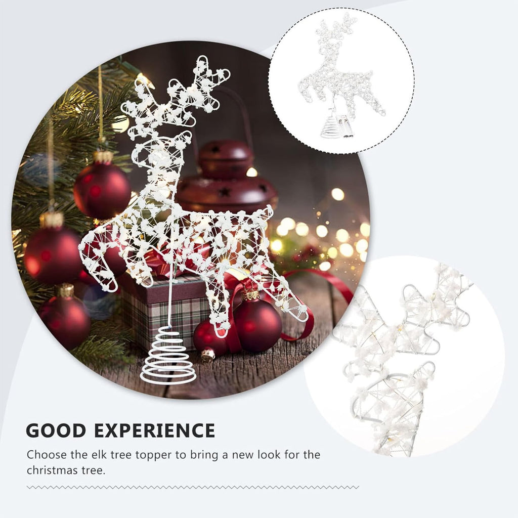 Christmas Tree Topper, LED Lighted Tree Topper, 11.41Inches Double-Layer Glitter Metal 3D Decorations Lights, Ornaments for Home Party(Gold)