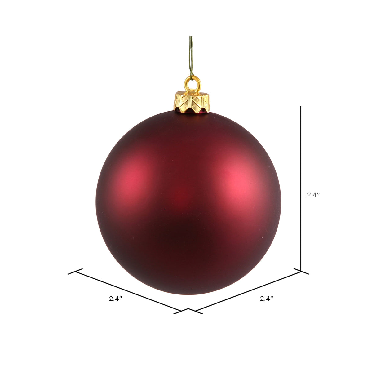 Vickerman 2.4" Christmas Ornament Ball, Silver Shiny Finish, Shatterproof Plastic, UV Resistant, Holiday Christmas Tree Decoration, 24 Pack
