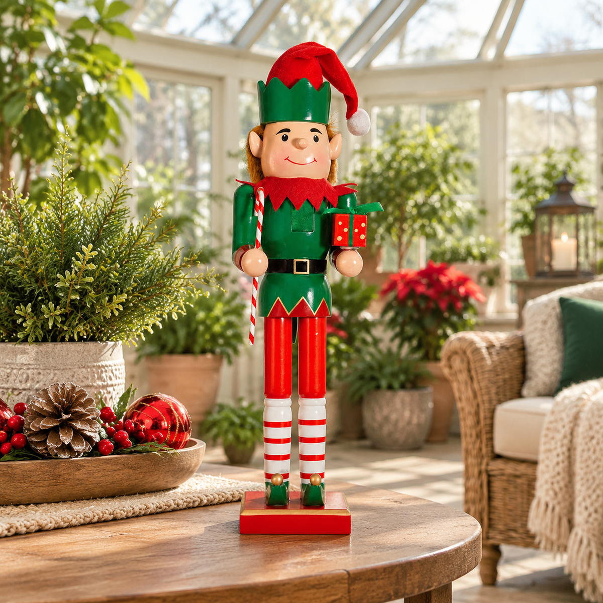 15.75 Inch Wooden Christmas Nutcracker Decorative Holiday Figure