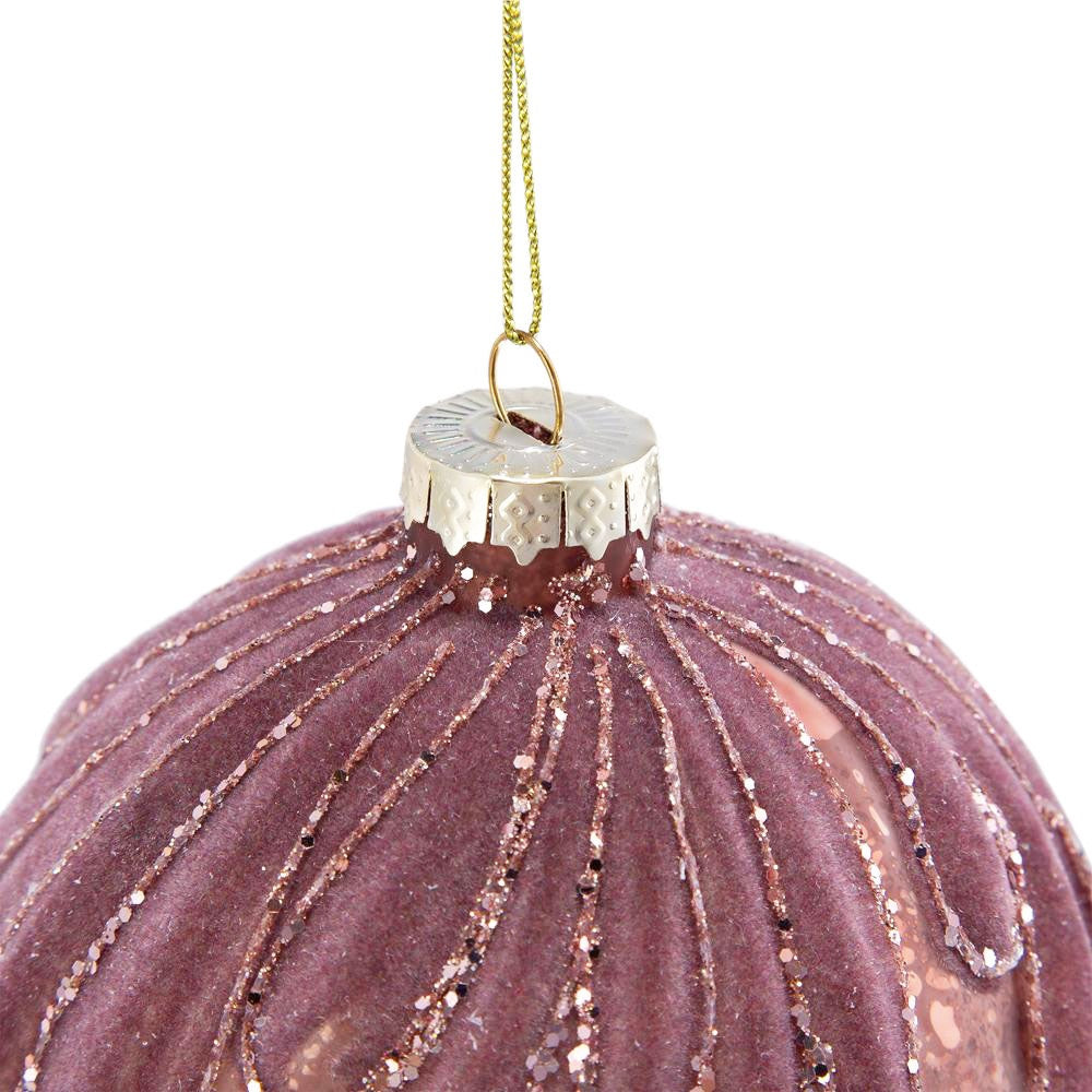 D3.9" Christmas Ball Ornaments, Glass Decorative Hanging Ball Christmas Tree Ornaments for Holiday Party Decorations, Set of 6