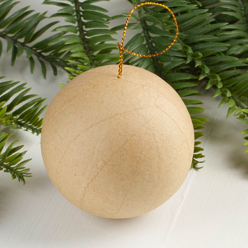 Factory Direct Craft 3-1/2 Inch Paper Mache Ball Ornaments, Set of 12