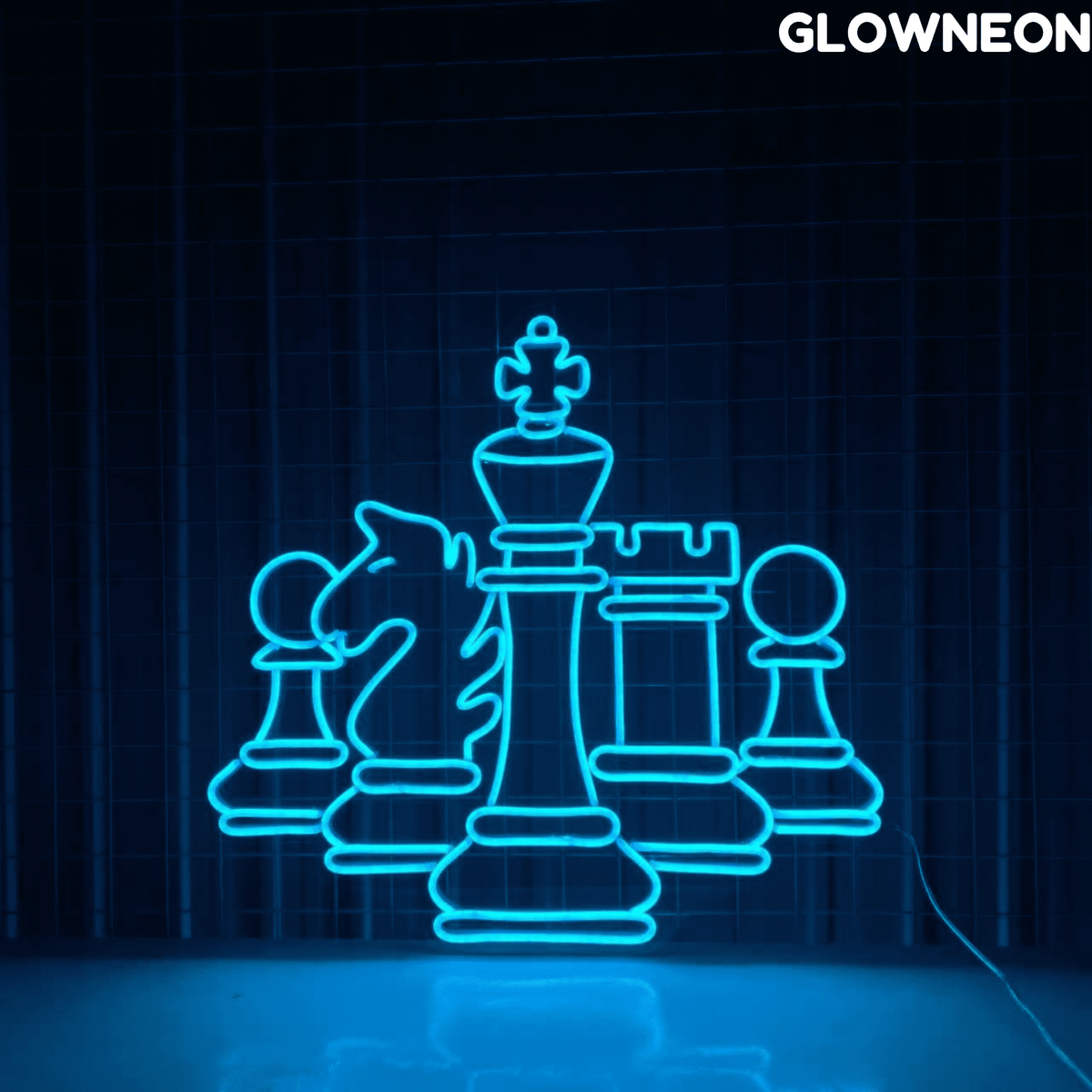 Glowneon Chess Neon Sign, Chess Set Led Sign, Christmas Gift For Dad