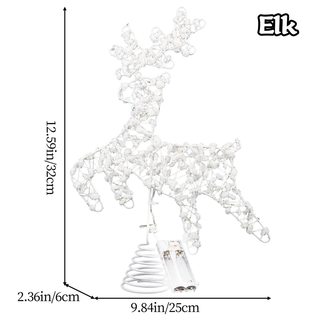 Christmas Tree Topper, LED Lighted Tree Topper, 11.41Inches Double-Layer Glitter Metal 3D Decorations Lights, Ornaments for Home Party(Gold)