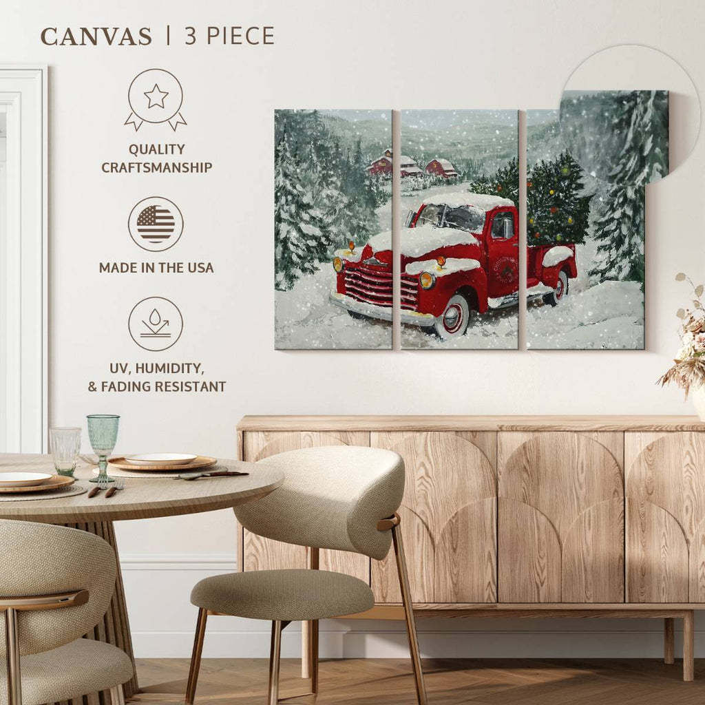 Elephant Stock Moonlit Skaters Wall Art - Horizontal Multi Panel Canvas - Living Room Wall Decor - Holiday Multi Panel - Blue And White Decor By Marilyn Dunlap - 74" x 48"