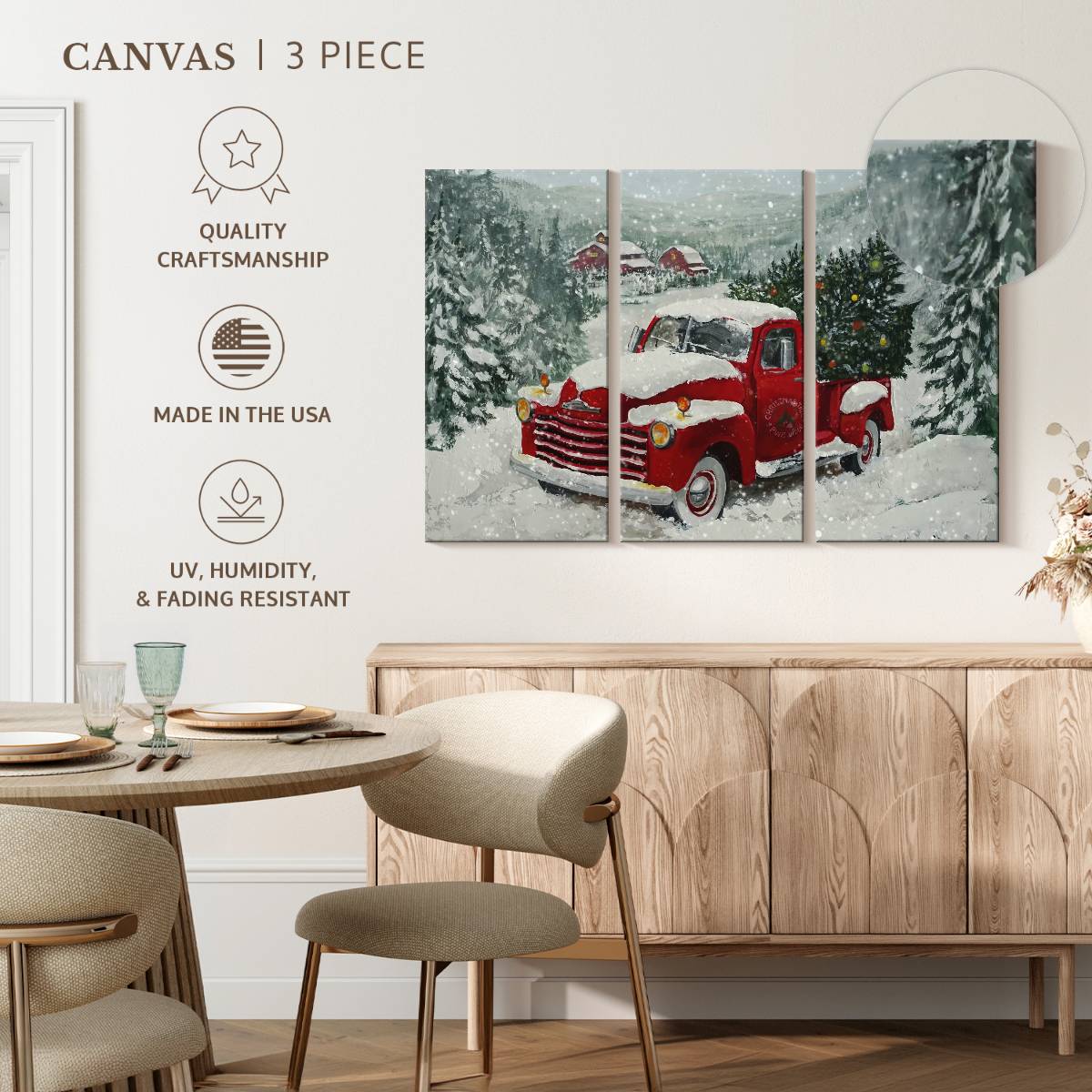 Elephant Stock Moonlit Skaters Wall Art - Horizontal Multi Panel Canvas - Living Room Wall Decor - Holiday Multi Panel - Blue And White Decor By Marilyn Dunlap - 74" x 48"