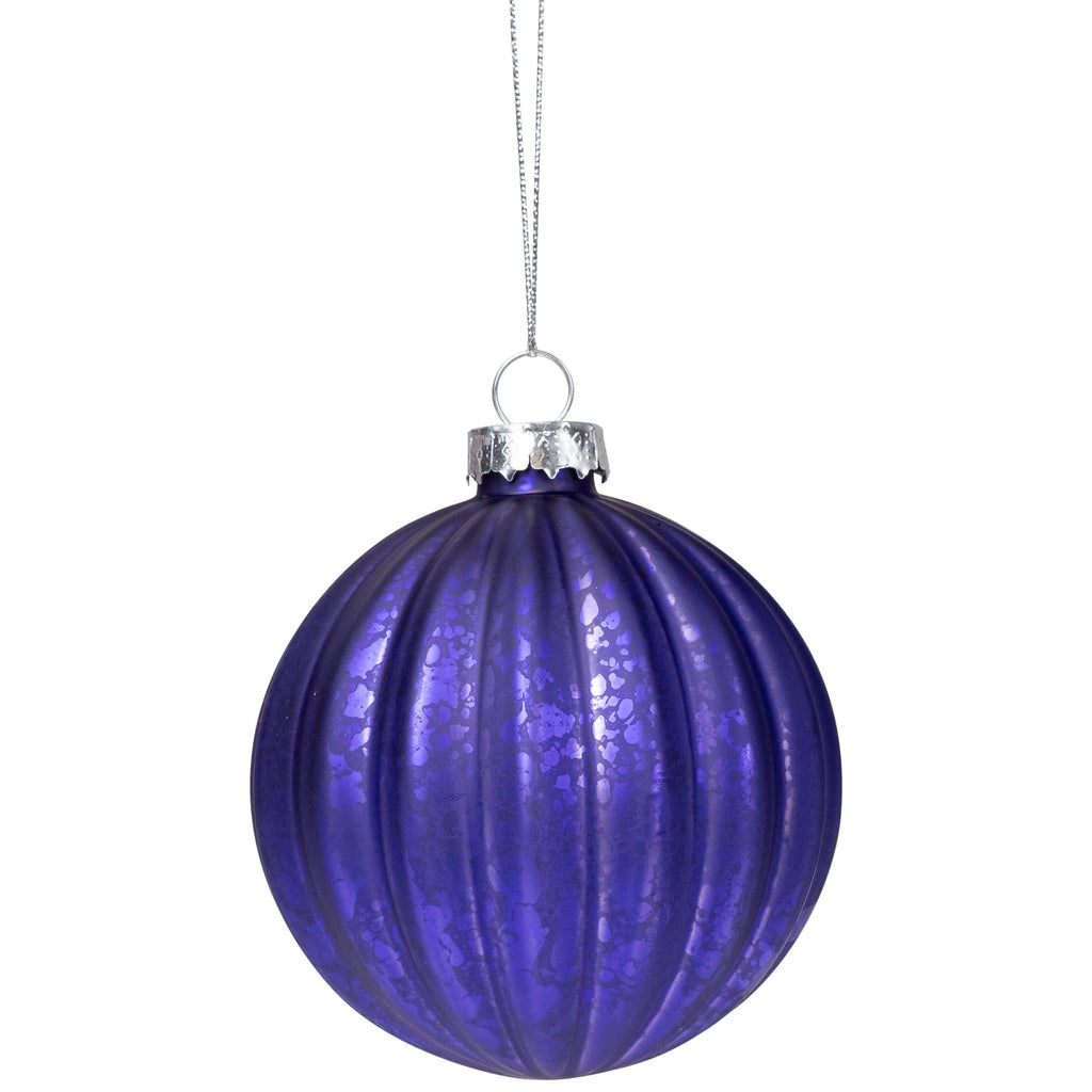 Northlight Multi Finish Ball and Onion Christmas Ornaments - 3.25" - Royal Blue and Purple - Set of