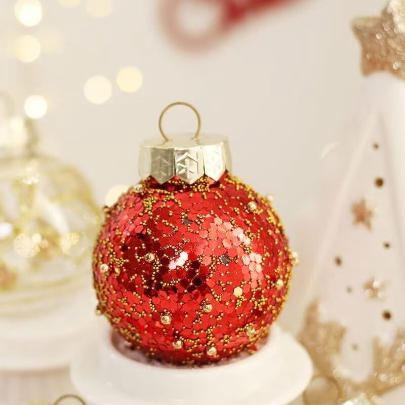 BENESKY 25 pcs Christmas Tree Ornament Balls, 2.4" Clear Shatterproof Christmas Decoration Balls, PET Painted Christmas Ball Set for Christmas Tree Decorations, Red & Gold