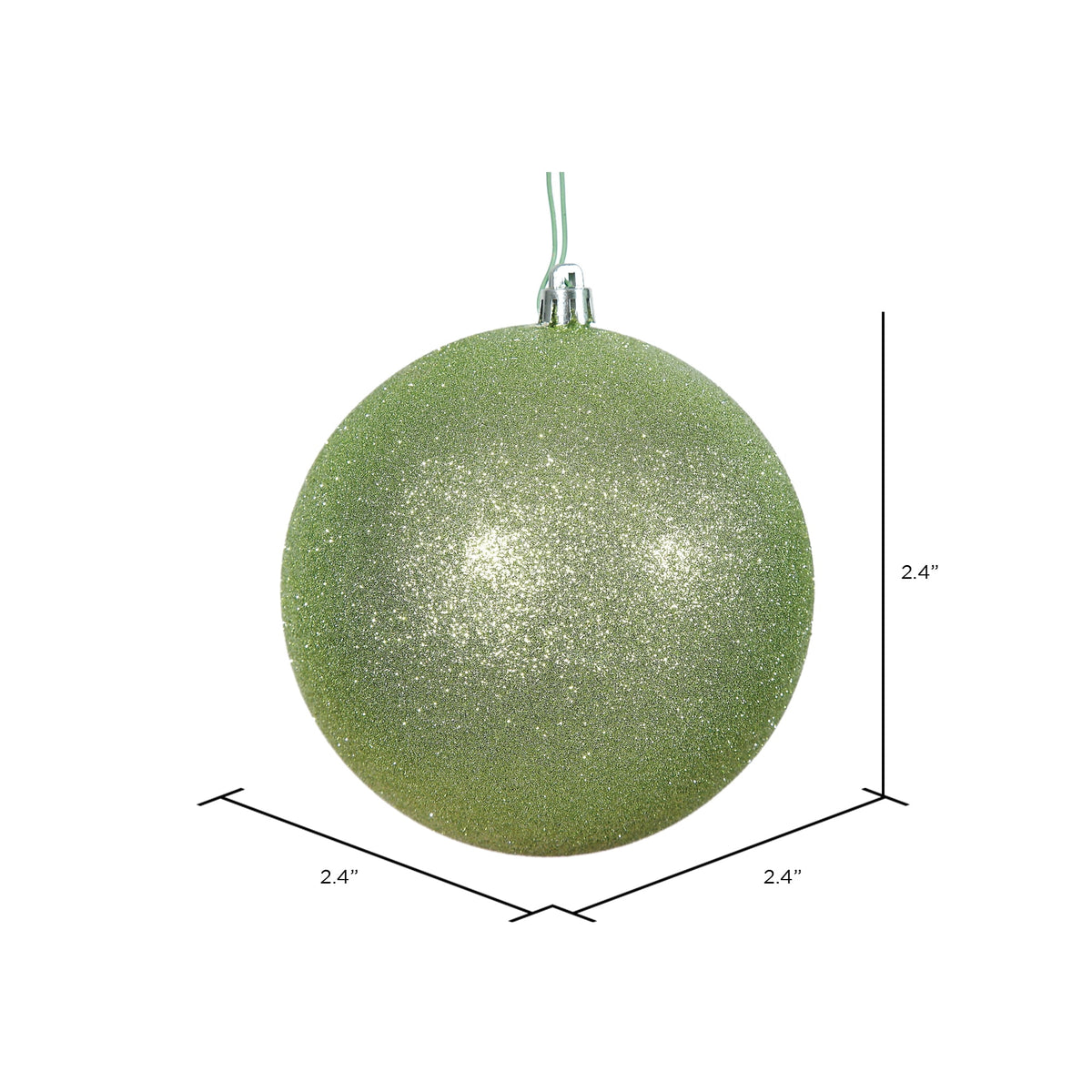Vickerman 2.4" Christmas Ornament Ball, Silver Shiny Finish, Shatterproof Plastic, UV Resistant, Holiday Christmas Tree Decoration, 24 Pack
