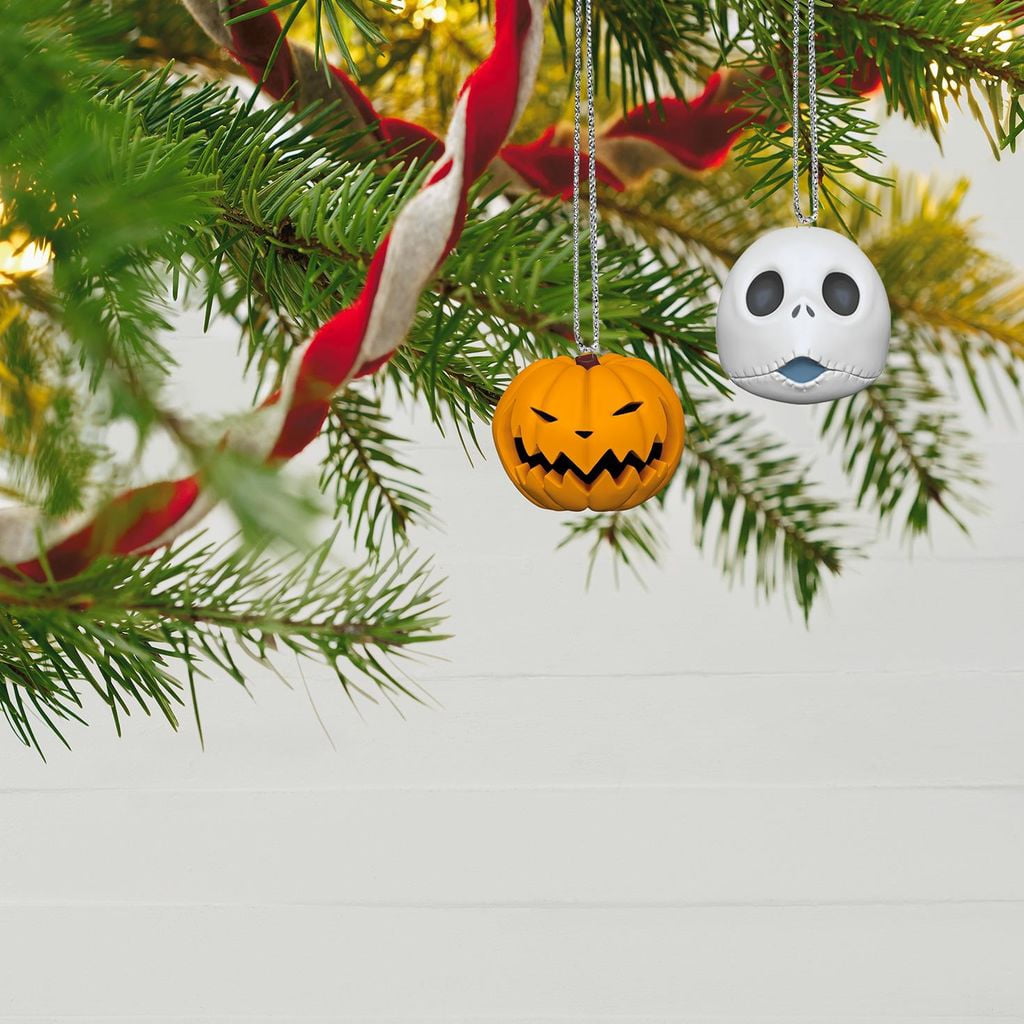 Hallmark Keepsake Christmas Ornaments 2018 Year Dated, Tim Burton's The Nightmare Before Christmas The Many Faces of Jack Skellington 25th Anniversary, Porcelain, Set of 9