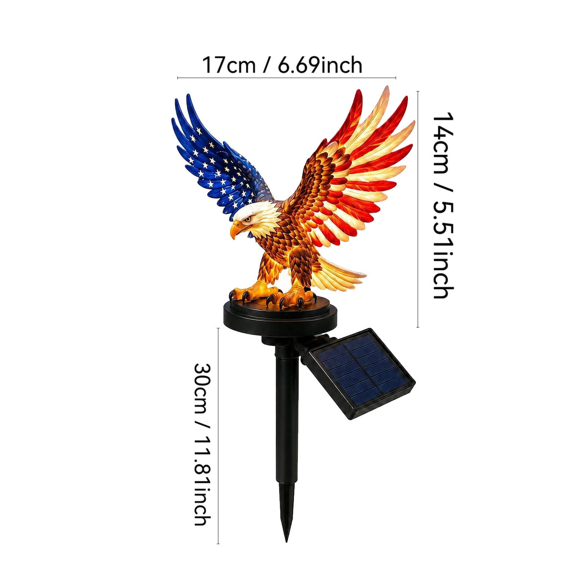 Clearance! 250th Anniversary Solar Garden Lights, Patriotic Eagle Decor for Yard, Solar Powered Stake Light for 4th of July Halloween, Christmas Pathway Walkway, 1 Pack