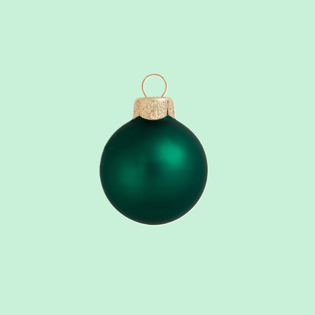 40ct Matte Emerald Green Glass Ball Christmas Ornaments 1.5" (40mm)