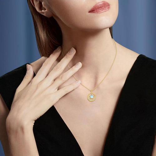 10K Gold Star Necklace for Women Real Gold Crescent Moon and Star Moonstone Pendant Necklace Jewelry Christmas Gifts Wife Daughter Girlfriend Mother