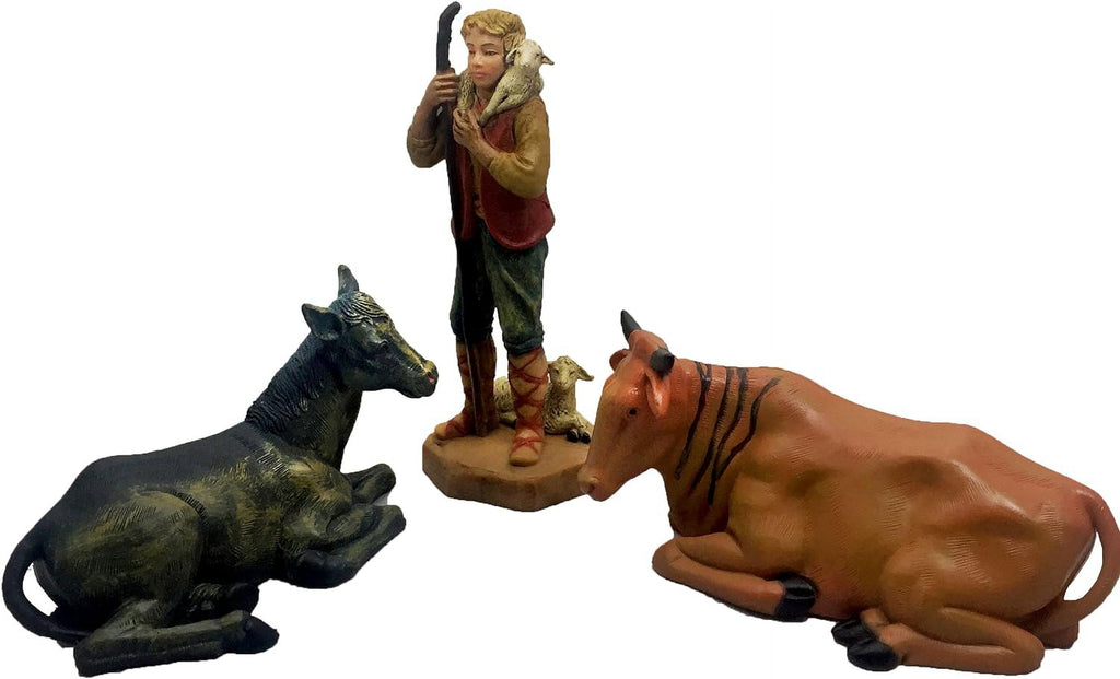 10 Piece Nativity Set with Wood Stable