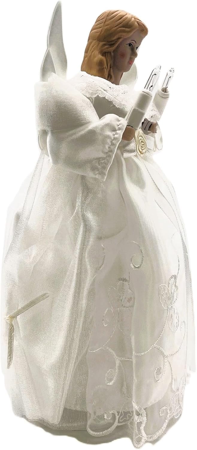 KSA 10" Lighted Seasons of Elegnace Angel Christmas Tree Topper - Clear Lights