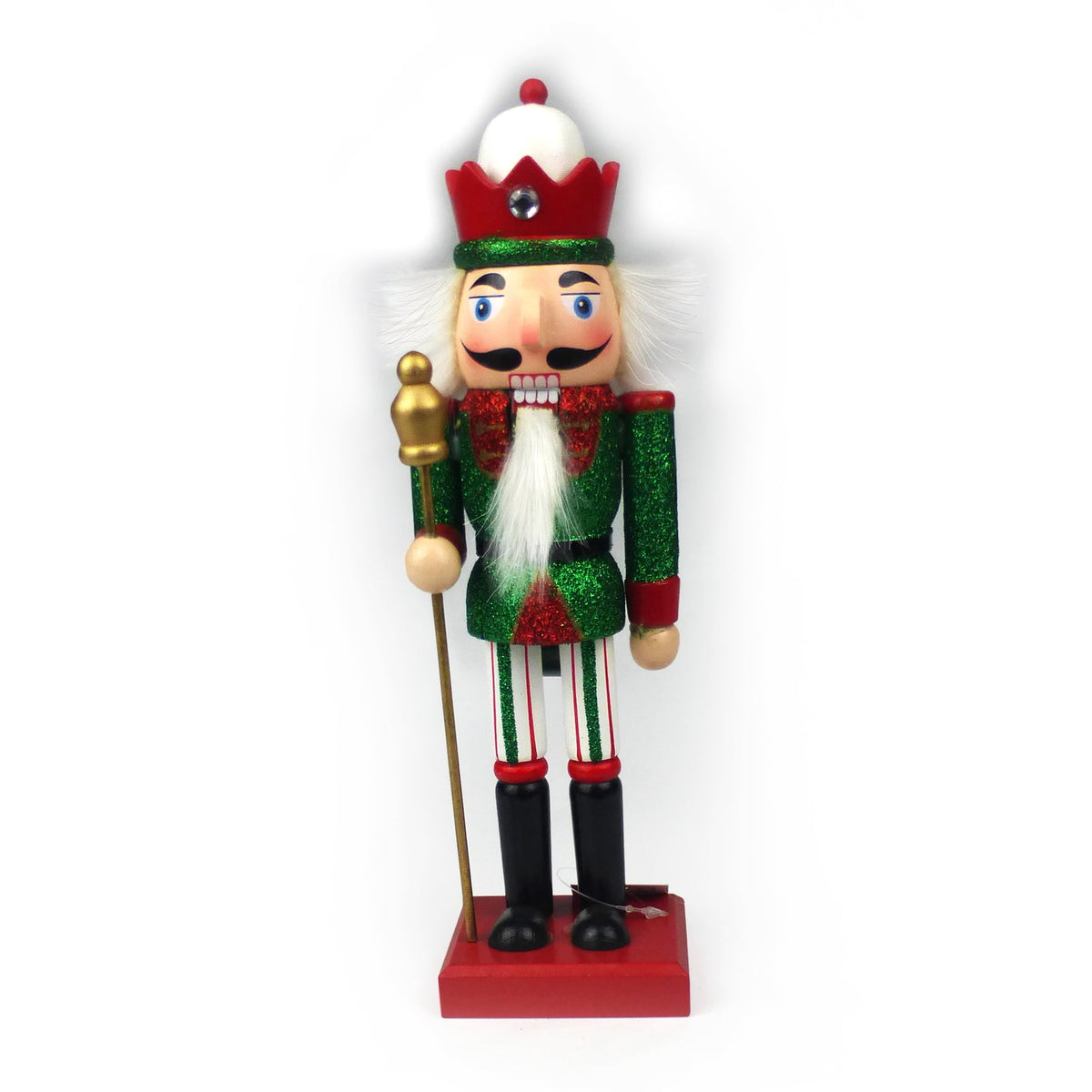 10" Nutcracker Christmas Decoration (Set of 4) - Traditional Wooden Red & Green King, Soldier, & Drummer Styles. For Friends, Family, and Coworkers.