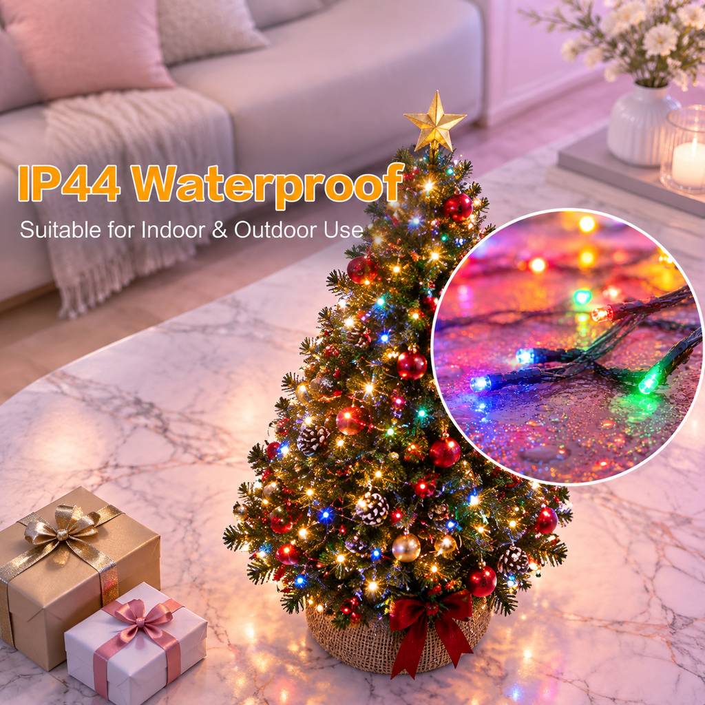 448 LED RGB Color Changing Waterfall Christmas Tree Topper Lights with App and Remote Control
