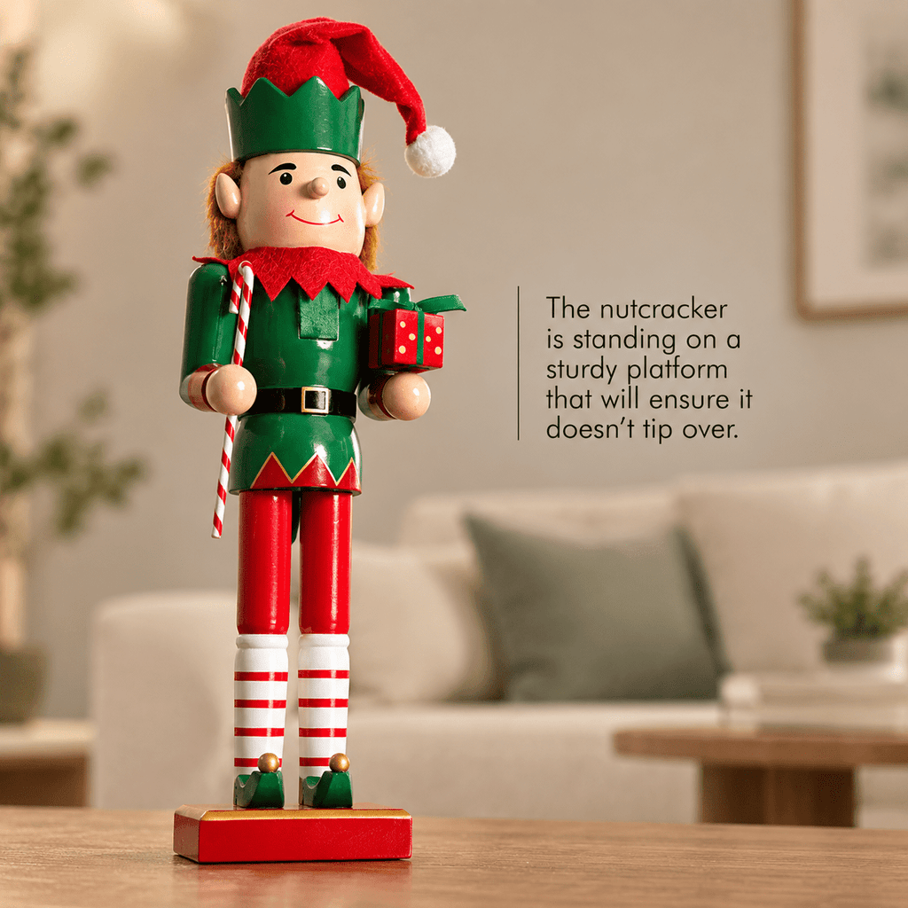 15.75 Inch Wooden Christmas Nutcracker Decorative Holiday Figure
