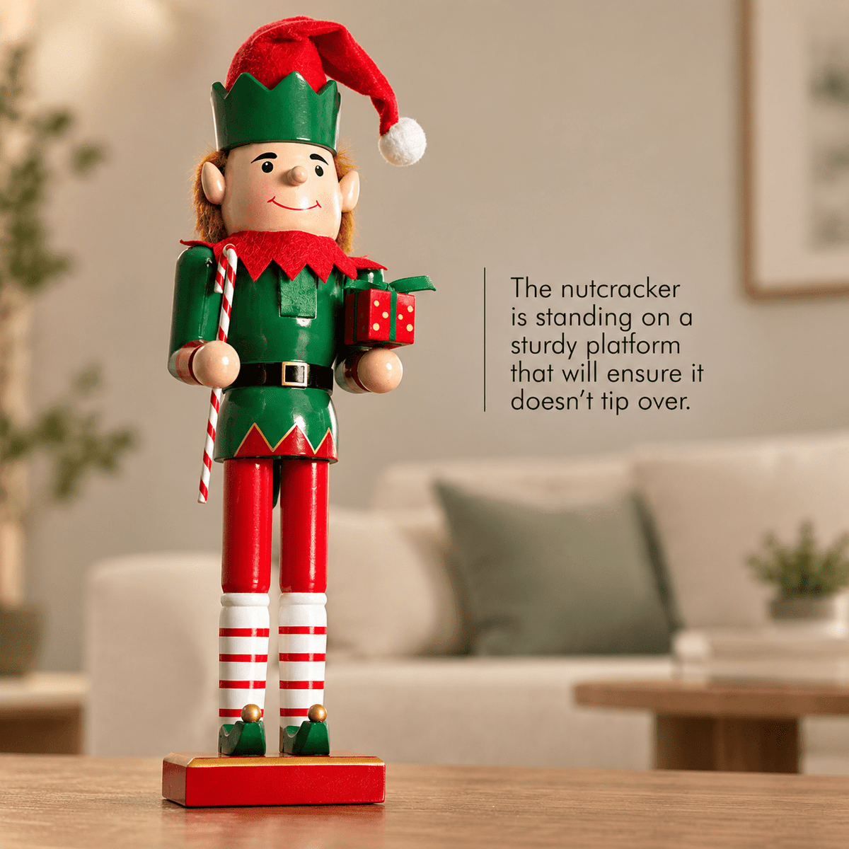 15.75 Inch Wooden Christmas Nutcracker Decorative Holiday Figure