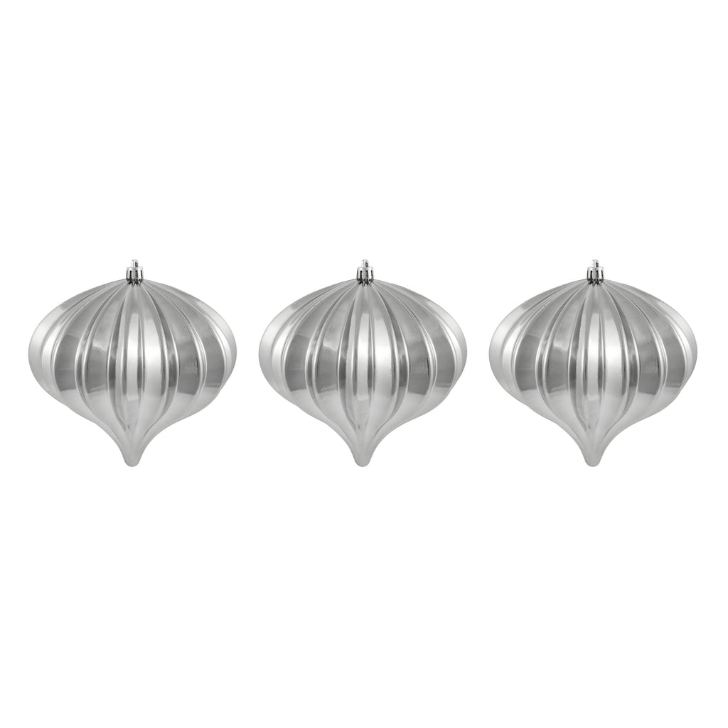 Vickerman 5.7" Burnished Orange Matte Onion Christmas Ornament, UV treated, Set of 3